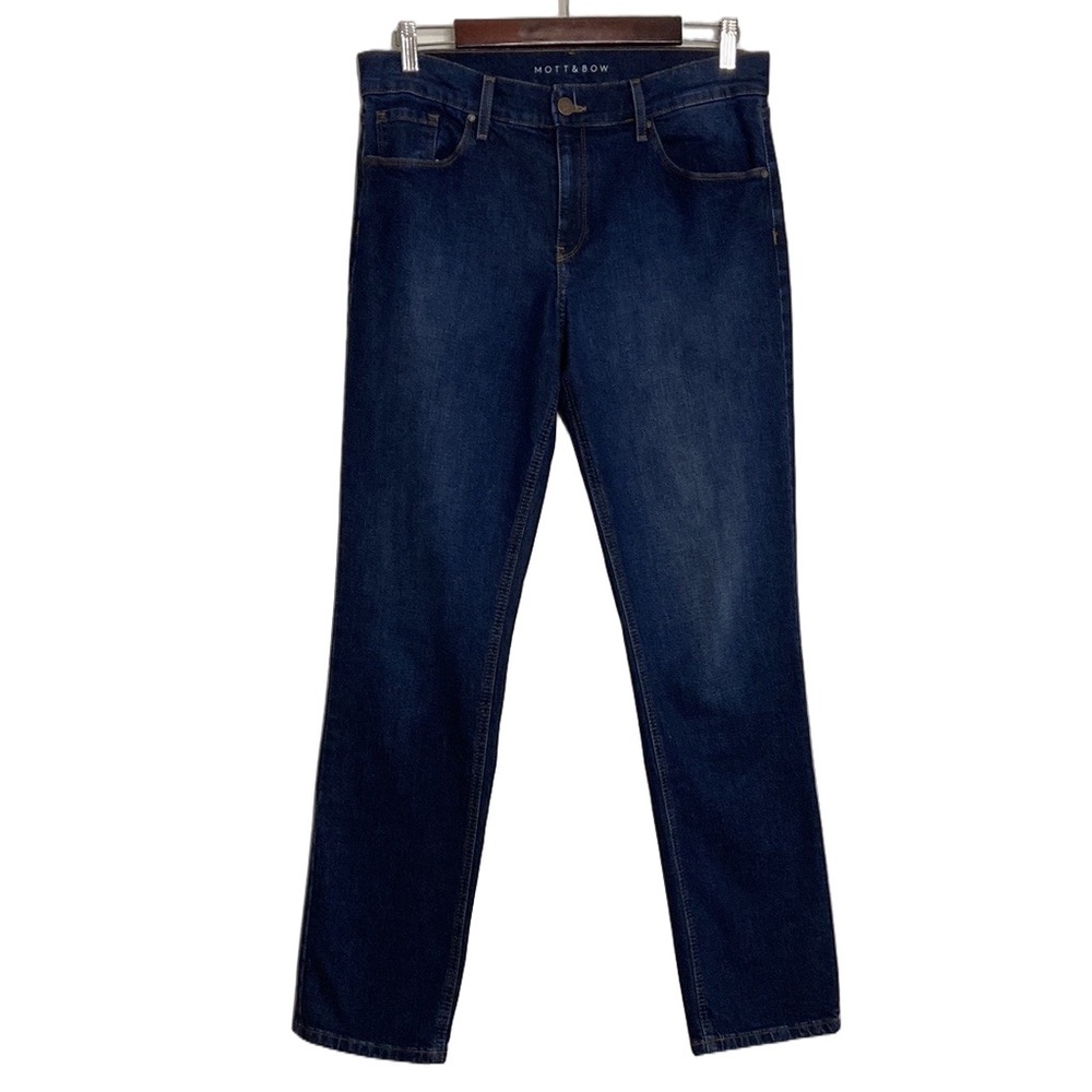 Mott & Bow Jeans Womens 29 x 30 Dark Blue Boyfriend Stretch Taper Leg Comfy